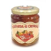 Mostarda di Cremona, fruits confits placés dans un sirop à l'essence de moutarde